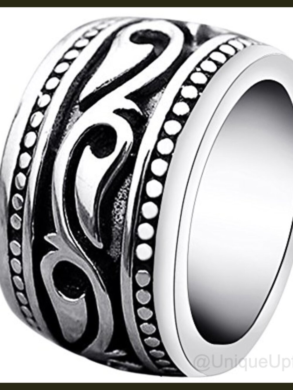 Men's Stainless Steel Celtic Biker Thumb Ring Wide Band Sizes 7-15